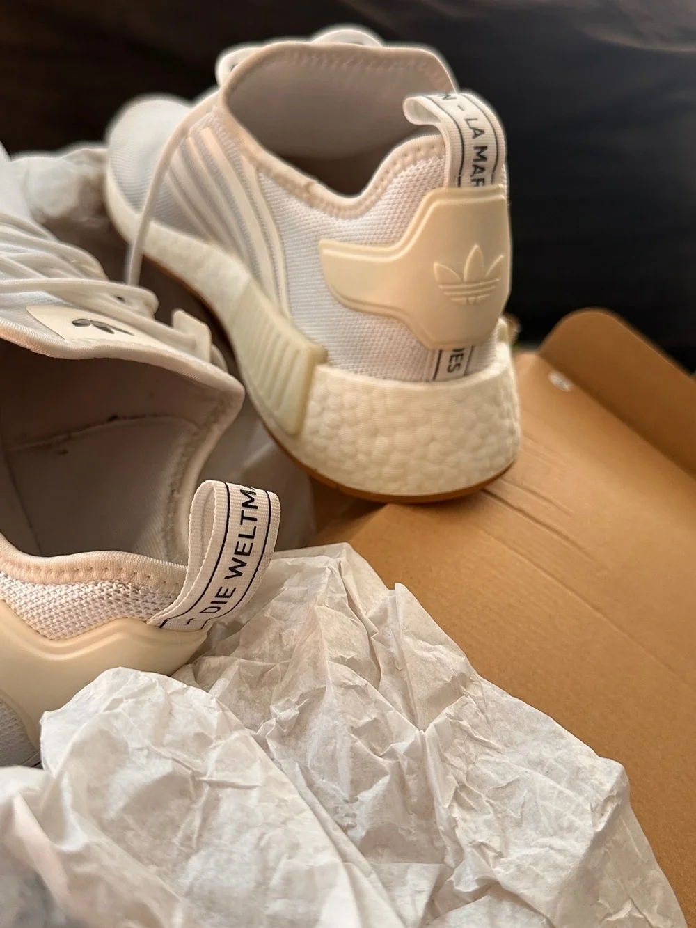 adidas Women’s Cream and Gum NMD_R1 Sneakers